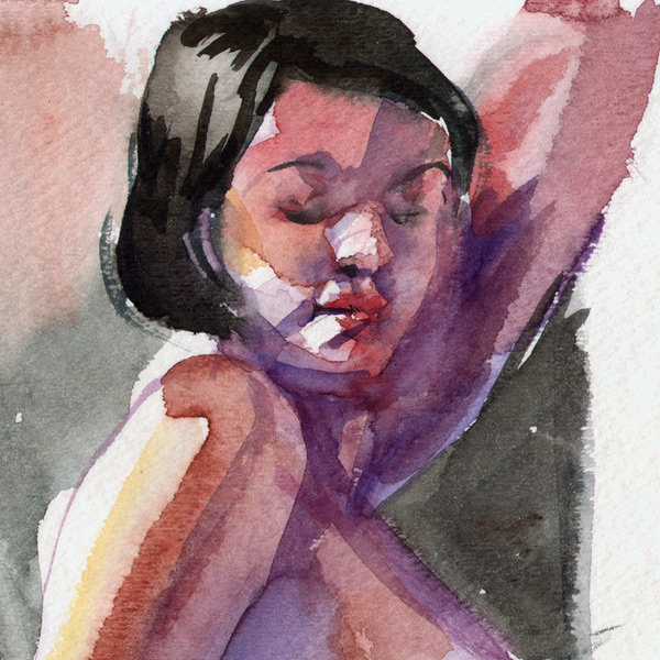 "Marina" (detail) - Watercolor on 140lb Strathmore Watercolor Paper