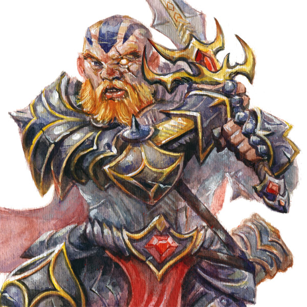 "Ultimate Warrior" (detail) - Watercolor